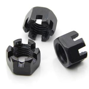 Black high strength slotted nut